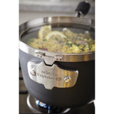 Select Space Saving 3.5 qt. Hard-Anodized Aluminum Nonstick Sauce Pan in Black with Glass Lid