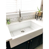 Elevate Quick-Fit Undermount Farmhouse Fireclay 33.85 Single Bowl Kitchen Sink in Crisp White