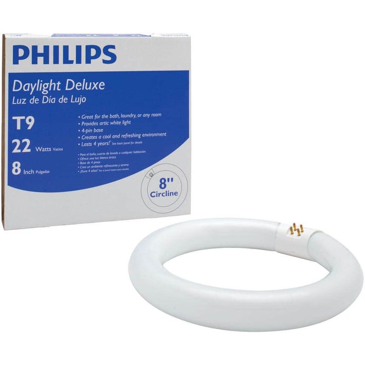 Philips 22-Watt 8 in. Linear T9 Fluorescent Tube Light Bulb Daylight Deluxe (6500K) Circline