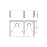 Farmhouse Apron Front Undermount 16-Gauge Stainless Steel 36 in. 60/40 Double Bowl Kitchen Sink with Grid Set and Drains