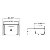 20-7/8 in. x 14-3/4 in. Rectrangle Undermount Vitreous Glazed Ceramic Lavatory Vanity Bathroom Sink Pure White