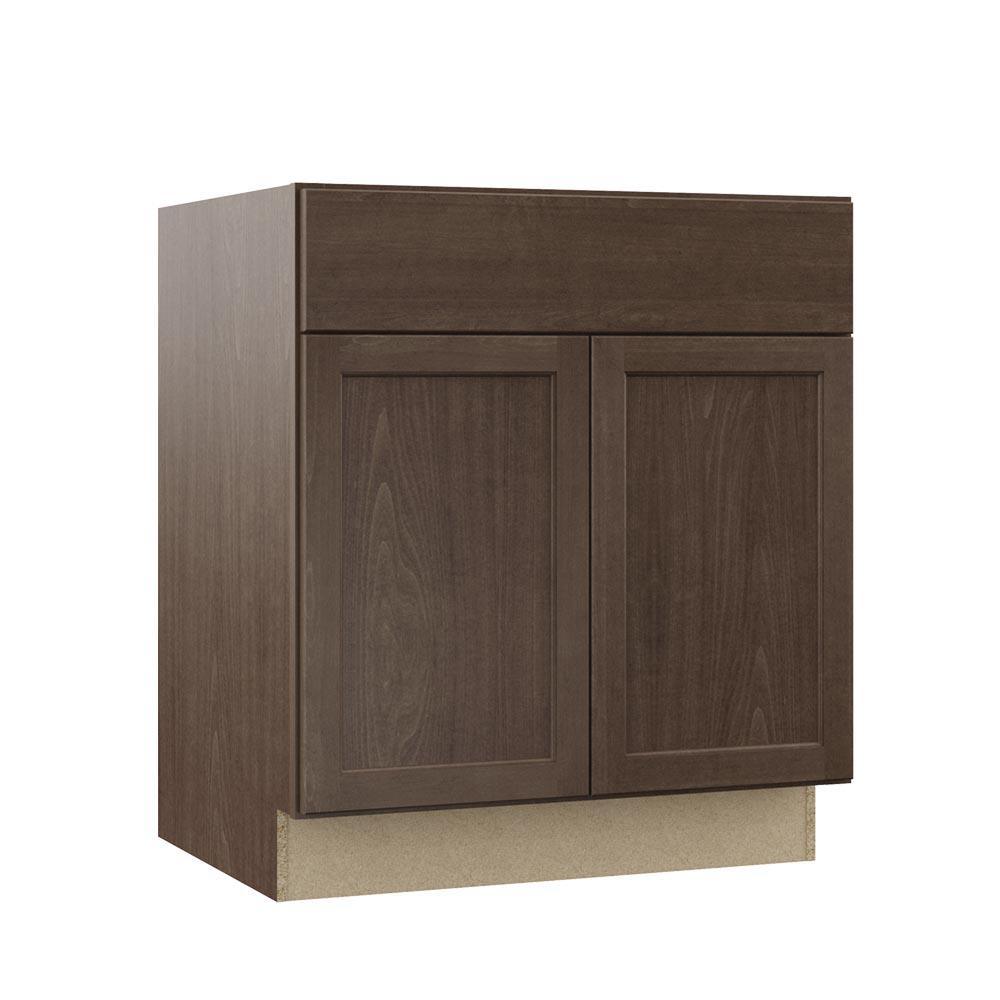 Shaker Assembled 30x34.5x24 in. Base Kitchen Cabinet with Ball-Bearing Drawer Glides in Satin White - Super Arbor