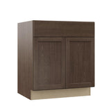 Shaker Assembled 30x34.5x24 in. Base Kitchen Cabinet with Ball-Bearing Drawer Glides in Satin White - Super Arbor