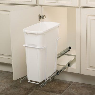 Knape & Vogt 20-Quart Plastic Pull Out Trash Can
