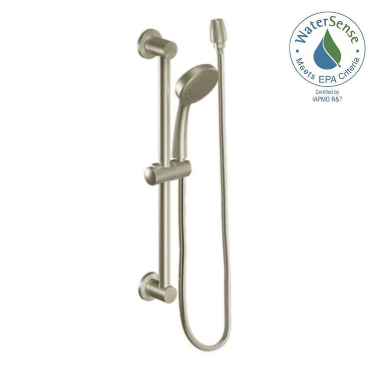 1-Spray Eco-Performance 4 in. Hand Shower with Slide Bar in Brushed Nickel