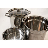 4-Piece 12 Qt. Professional 18/10 Stainless Steel Multi-Cooker with Lid