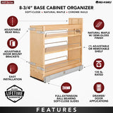 Rev-A-Shelf 11.69-in W x 18.88-in H 4-Tier Pull Out Wood Soft Close Baskets & Organizers
