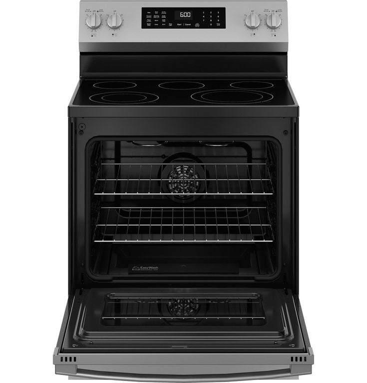 GE 30 in. 5.3 cu. ft. Electric Range with Self-Cleaning Convection Oven in Stainless Steel