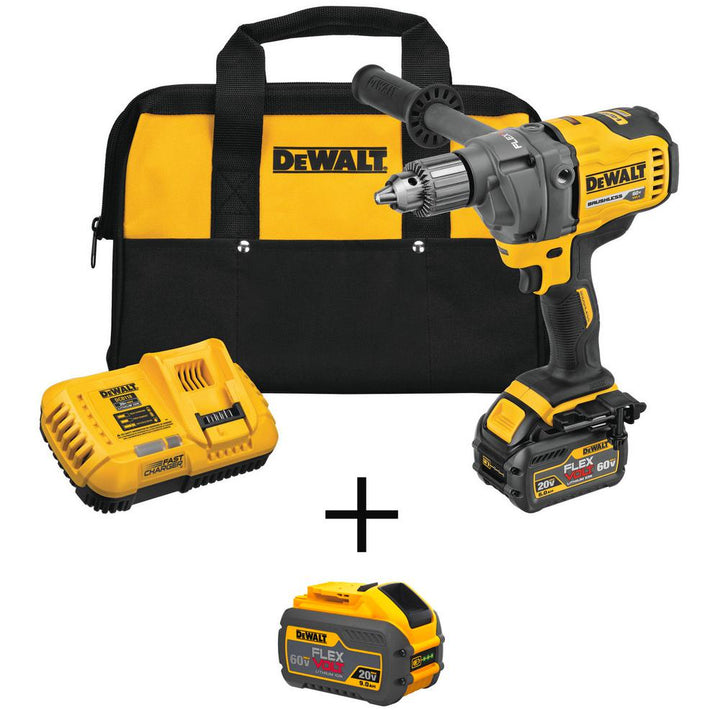 FLEXVOLT 60-Volt MAX Lithium-Ion Brushless Cordless 1/2 in. Mixer/Drill with E-Clutch with FLEXVOLT 9.0Ah Battery - Super Arbor