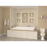 Amethyst 6 ft. Acrylic Center Drain Rectangular Drop-in Non-Whirlpool Bathtub in White - Super Arbor