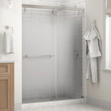 Lyndall 60 x 71-1/2 in. Frameless Mod Soft-Close Sliding Shower Door in Nickel with 1/4 in. (6mm) Transition Glass - Super Arbor