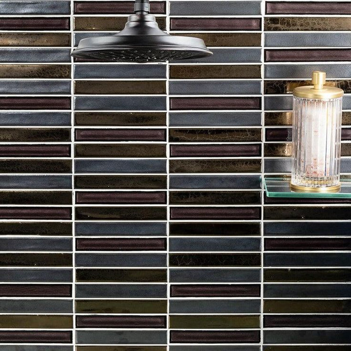 Bond Tile Glory Midnight 11.81 in. x 11.81 in. Ceramic and Glass Wall Mosaic (0.97 Sq. Ft.)