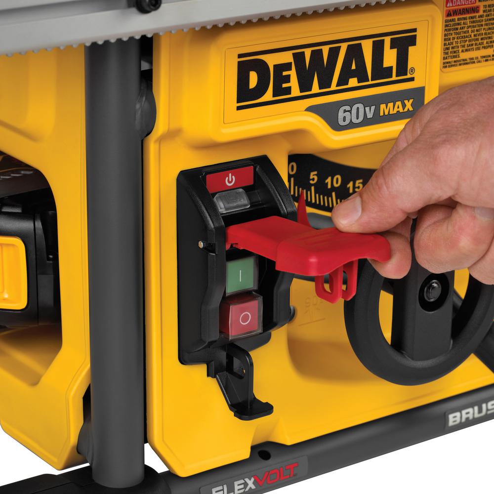 FLEXVOLT 60-Volt MAX Lithium-Ion Cordless Brushless 8-1/4 in. Table Saw Kit with Battery 2Ah, Charger and Bonus Battery