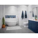Johanna 59 in. x 30 in. Acrylic Flatbottom Freestanding Soaking Bathtub in White - Super Arbor