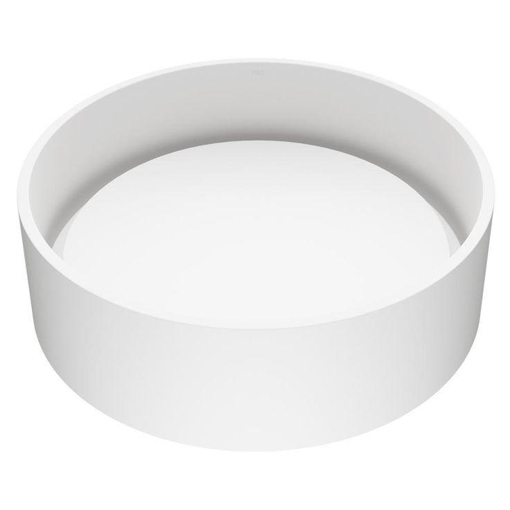 VIGO Anvil Round Vessel Bathroom Sink in White Matte StoneTM