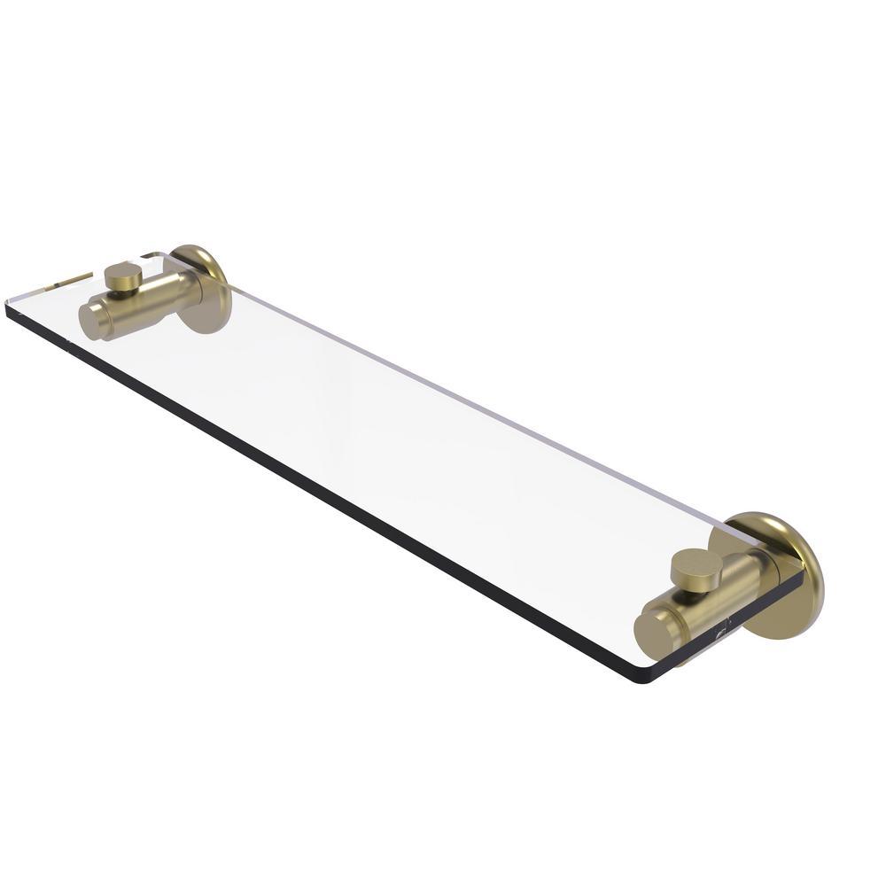 Tribecca Collection 22 in. Glass Vanity Shelf with Beveled Edges in Matte Black - Super Arbor