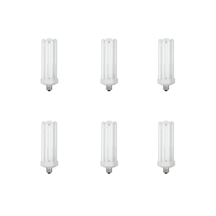 300-Watt Equivalent Daylight Quad Tube E26 Base with Mogul Adapter CFL Light Bulb (6500K) (6-Pack)