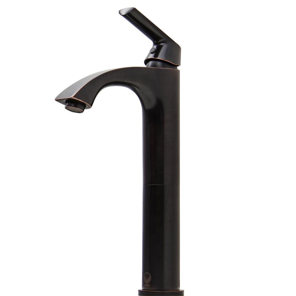 Linus Single Hole Single-Handle Vessel Bathroom Faucet in Brushed Nickel - Super Arbor
