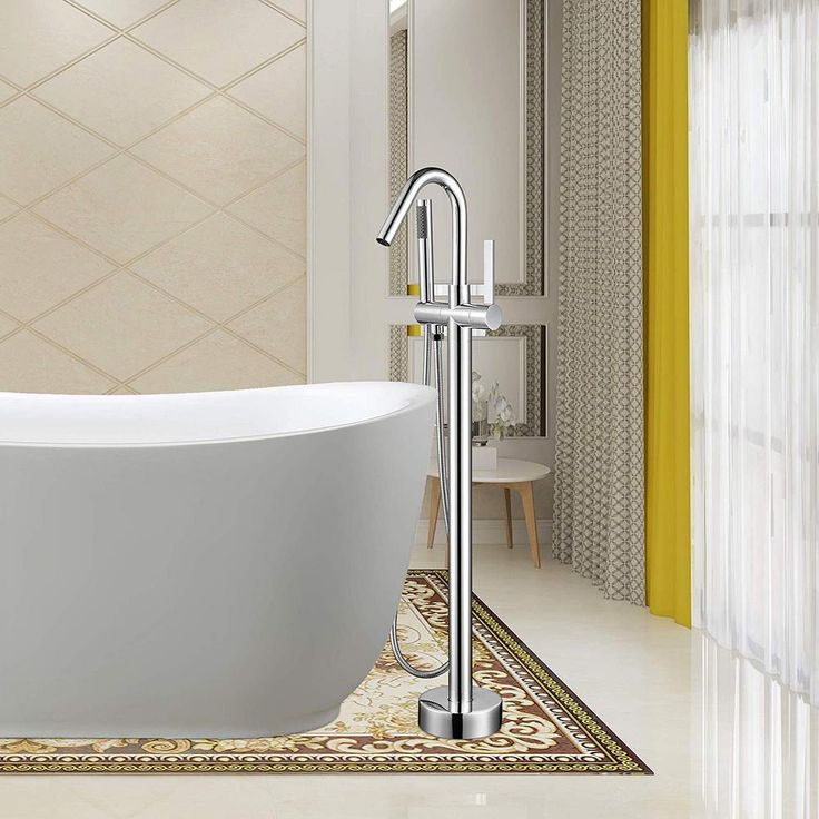 40 in. H x 11 in. W Single Handle Claw Foot Tub Faucet with Hand Shower in Polished Chrome