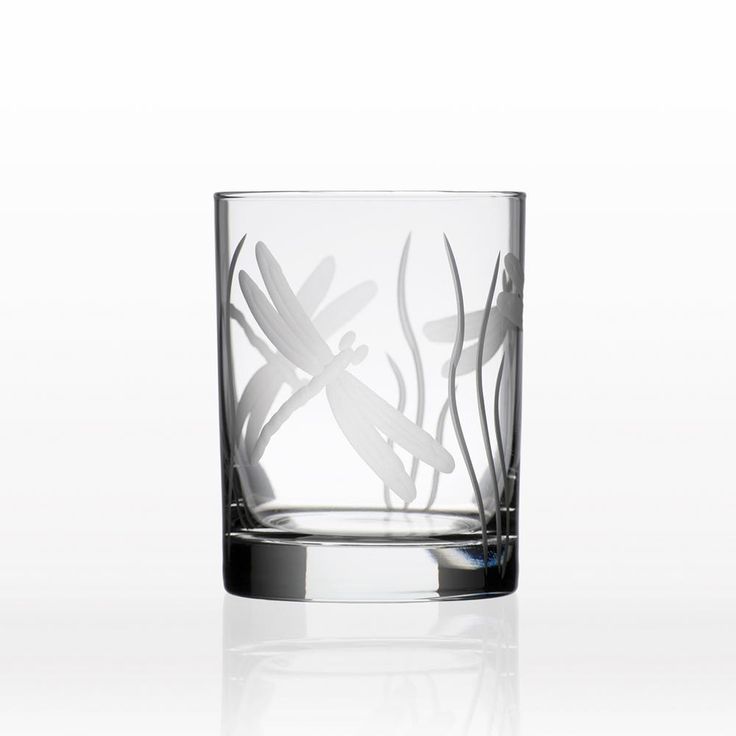 Dragonfly 14 oz. Clear Double Old Fashioned Glass (Set of 4)