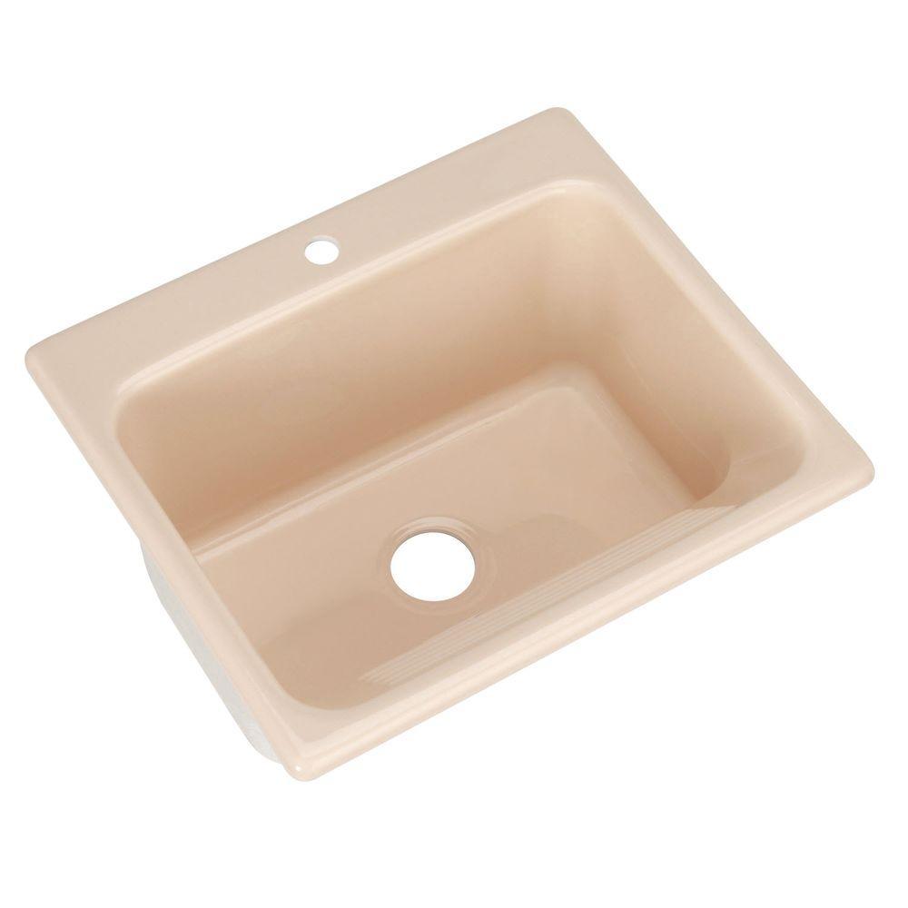 Kensington Drop-In Acrylic 25 in. 1-Hole Single Bowl Utility Sink in White - Super Arbor