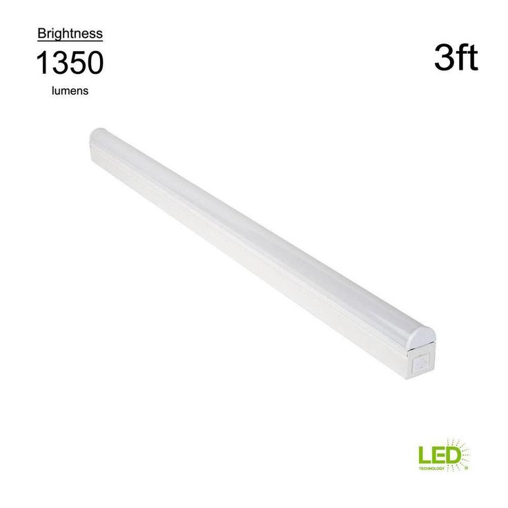 Plug In or Direct Wire Power Connection 2 ft. White 4000K Integrated LED Strip Light (with power cord and linking cord)