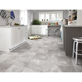 TrafficMASTER Travertine Grey Residential Vinyl Sheet, Sold by 12 ft. Wide x Custom Length