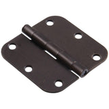 3-1/2 in. Antique Brass Residential Door Hinge with 5/8 in. Round Corner Removable Pin Full Mortise (9-Pack) - Super Arbor