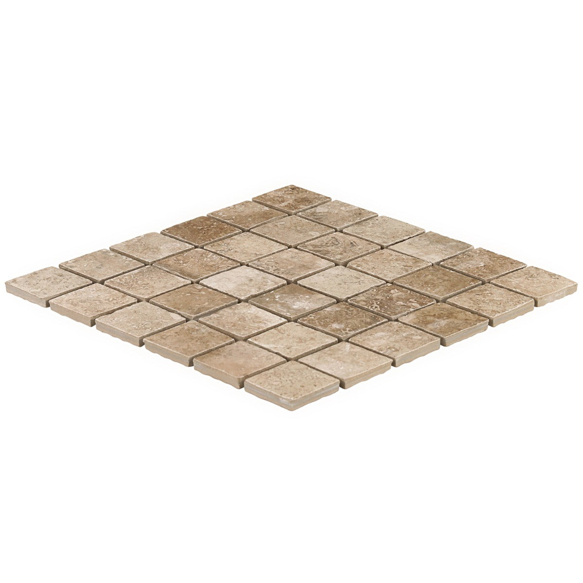 Seville Delfi Beige 2x2 Porcelain Mosaic Tile - Travertine Look