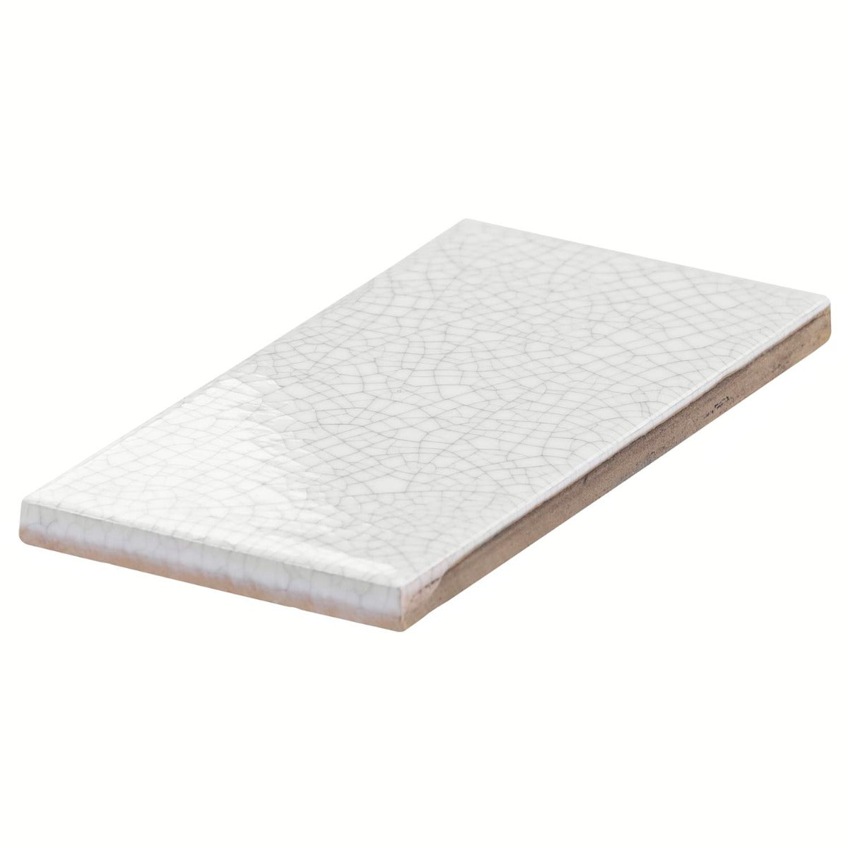Sarina Vintage White Crackled Ceramic Subway Tile - 3x6 Glossy Finish