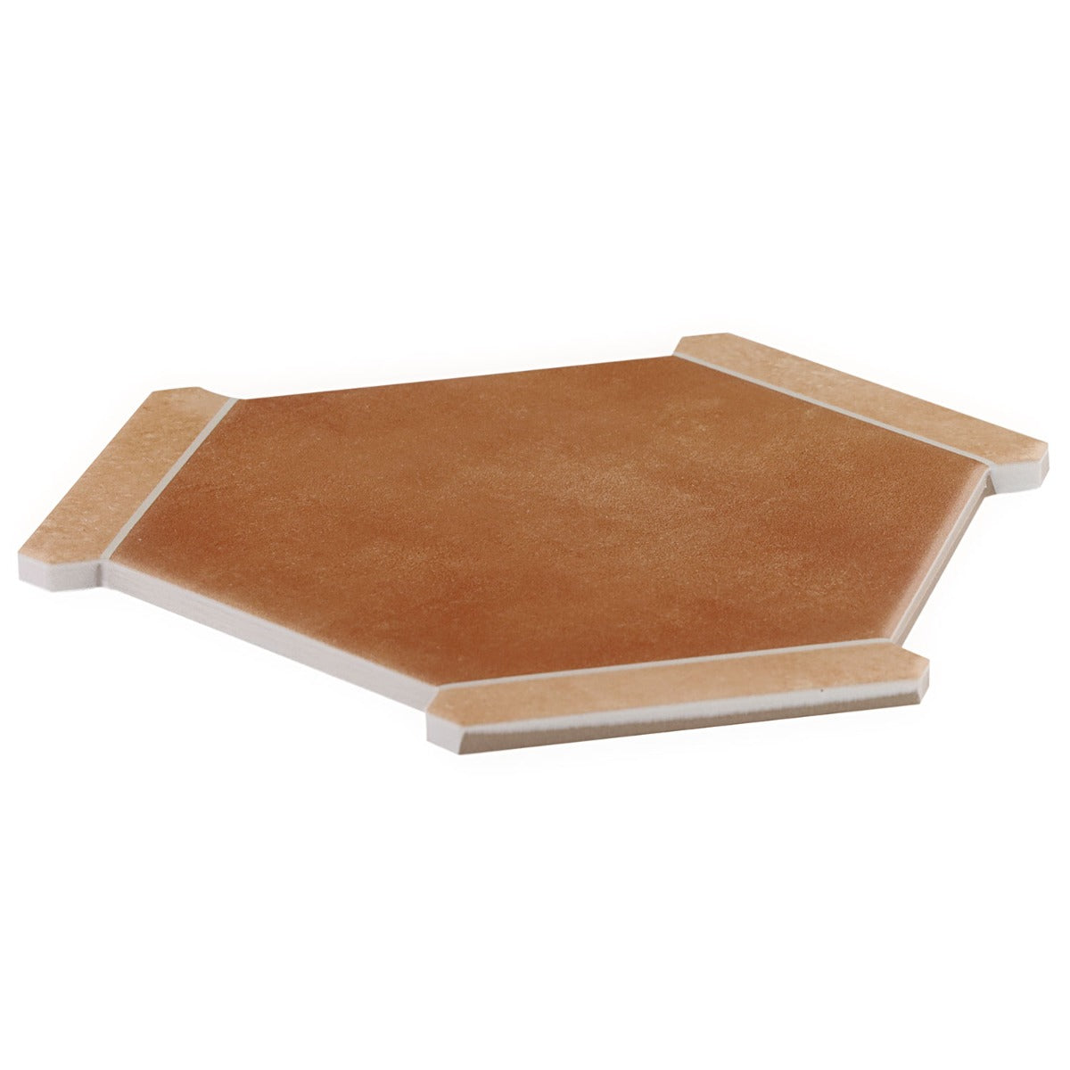Sagon Terracotta Hexagon Matte Porcelain Tile - 9 Inch