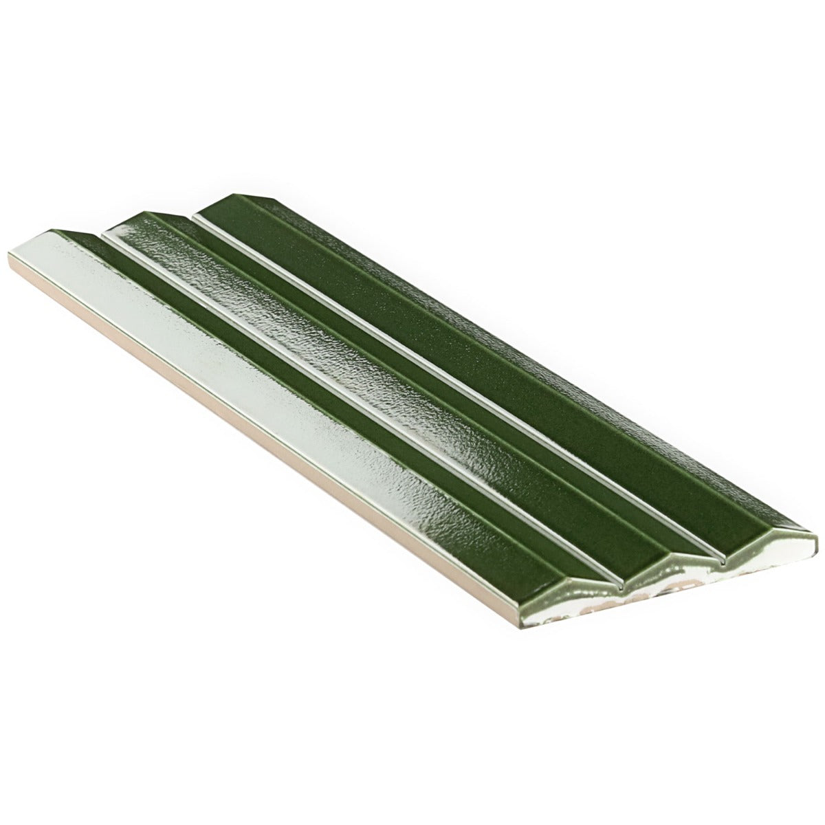 Lux Tile Ponto Verde Green 5x16 3D Polished Porcelain Wall Tile