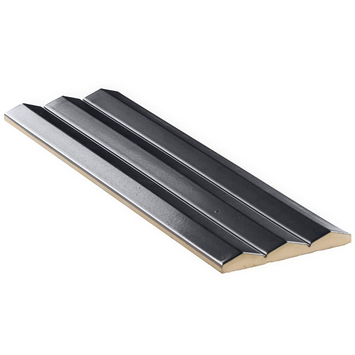 Lux Tile Ponto Metallic Gray Fluted 5x16 3D Polished Porcelain Wall Tile
