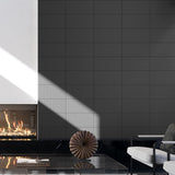 Kinzie Waffle Charcoal Black 8x16 Textured Matte Ceramic Tile by Lux Tile