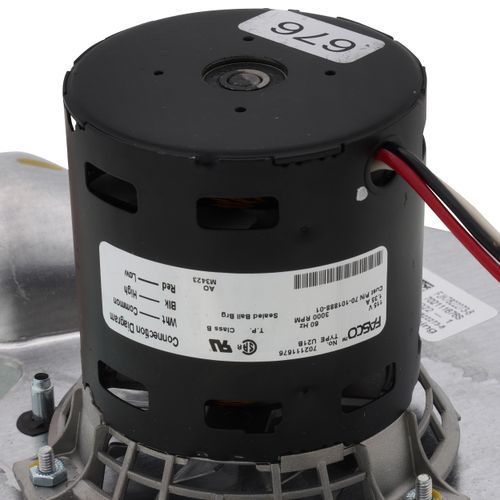 Rheem 70-101888-01 blower motor - side view (Voltage: 120v; Product Type: Blower Motor)