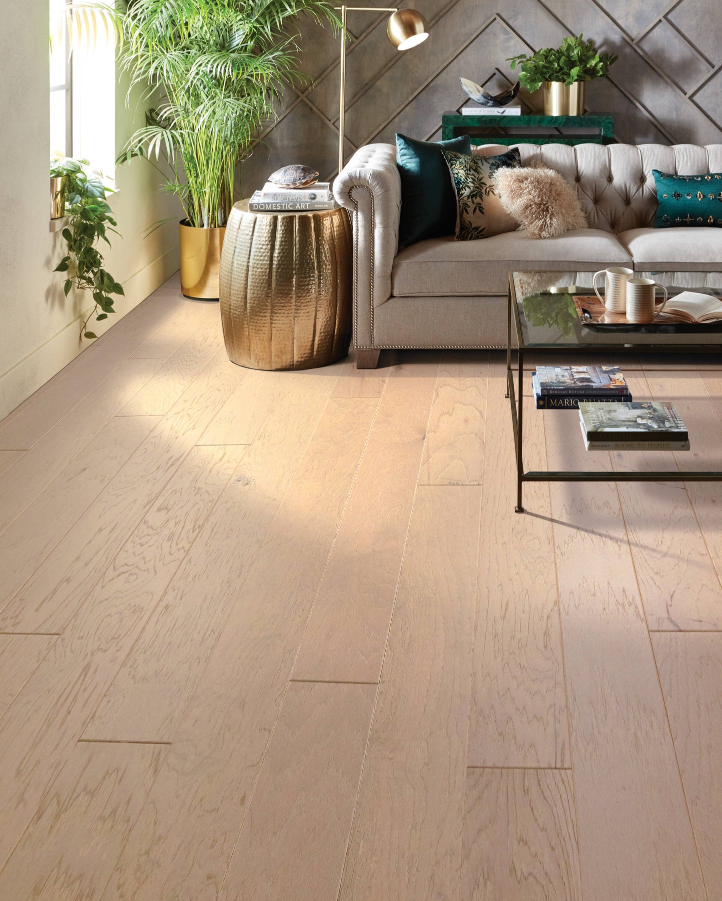 Shaw Hickory Pierre hardwood flooring — installed room view