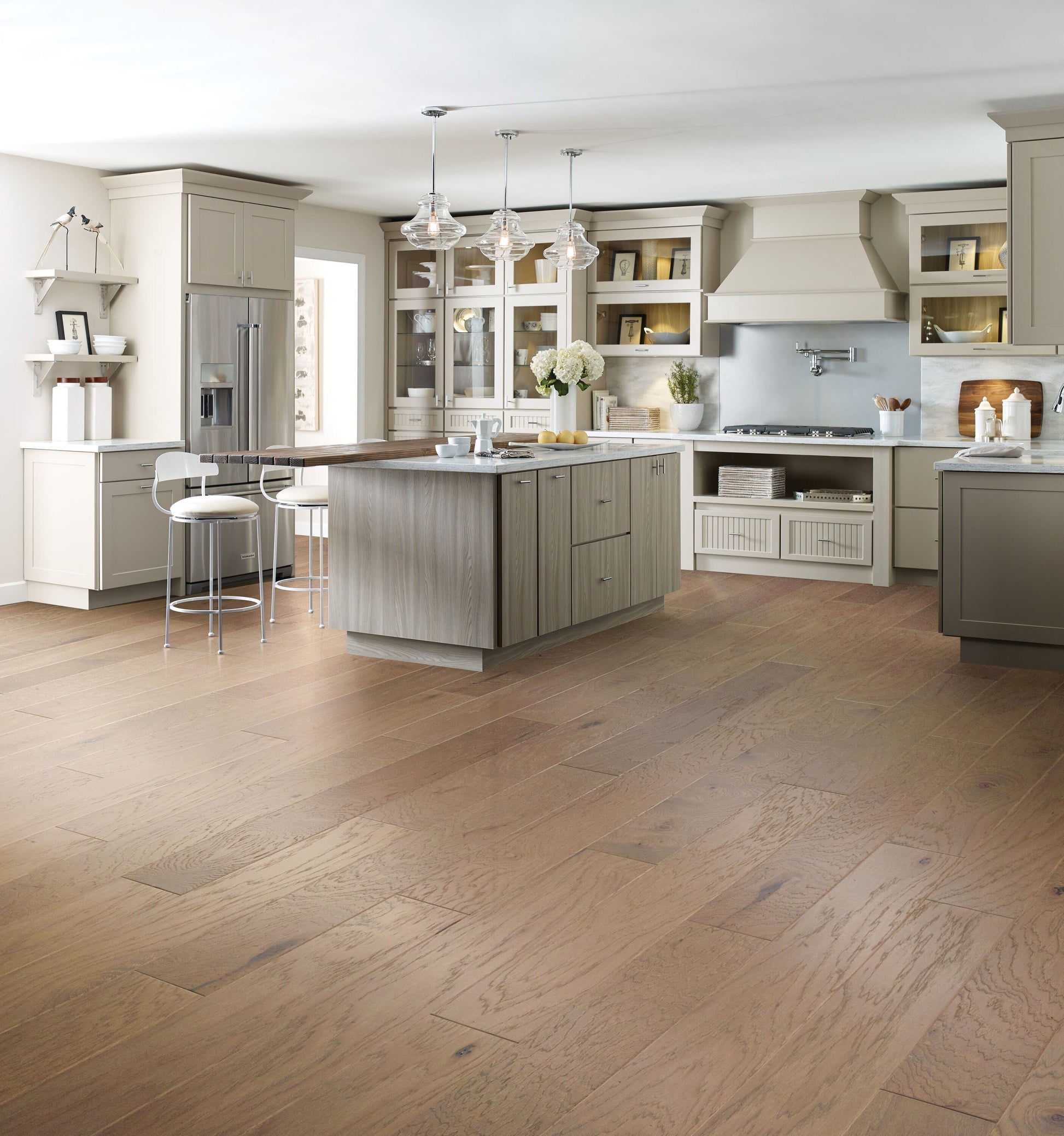 Shaw Hickory Lincoln hardwood flooring — installed room view