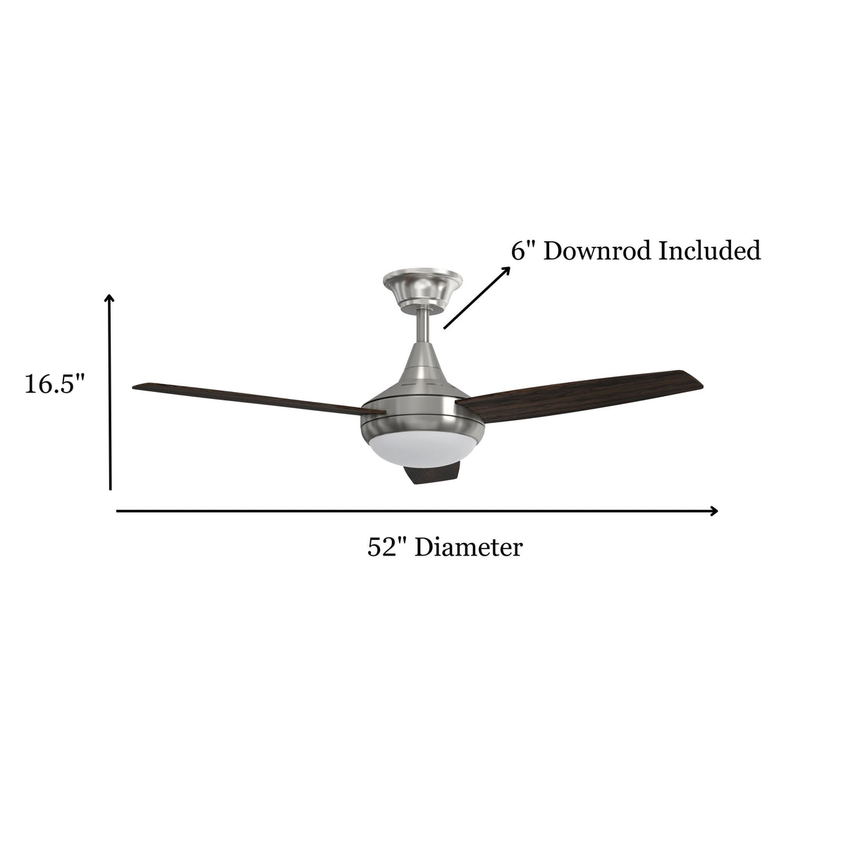 Harbor Breeze Beach Creek 52-in Brushed Nickel LED Indoor Ceiling Fan with Remote (3-Blade)