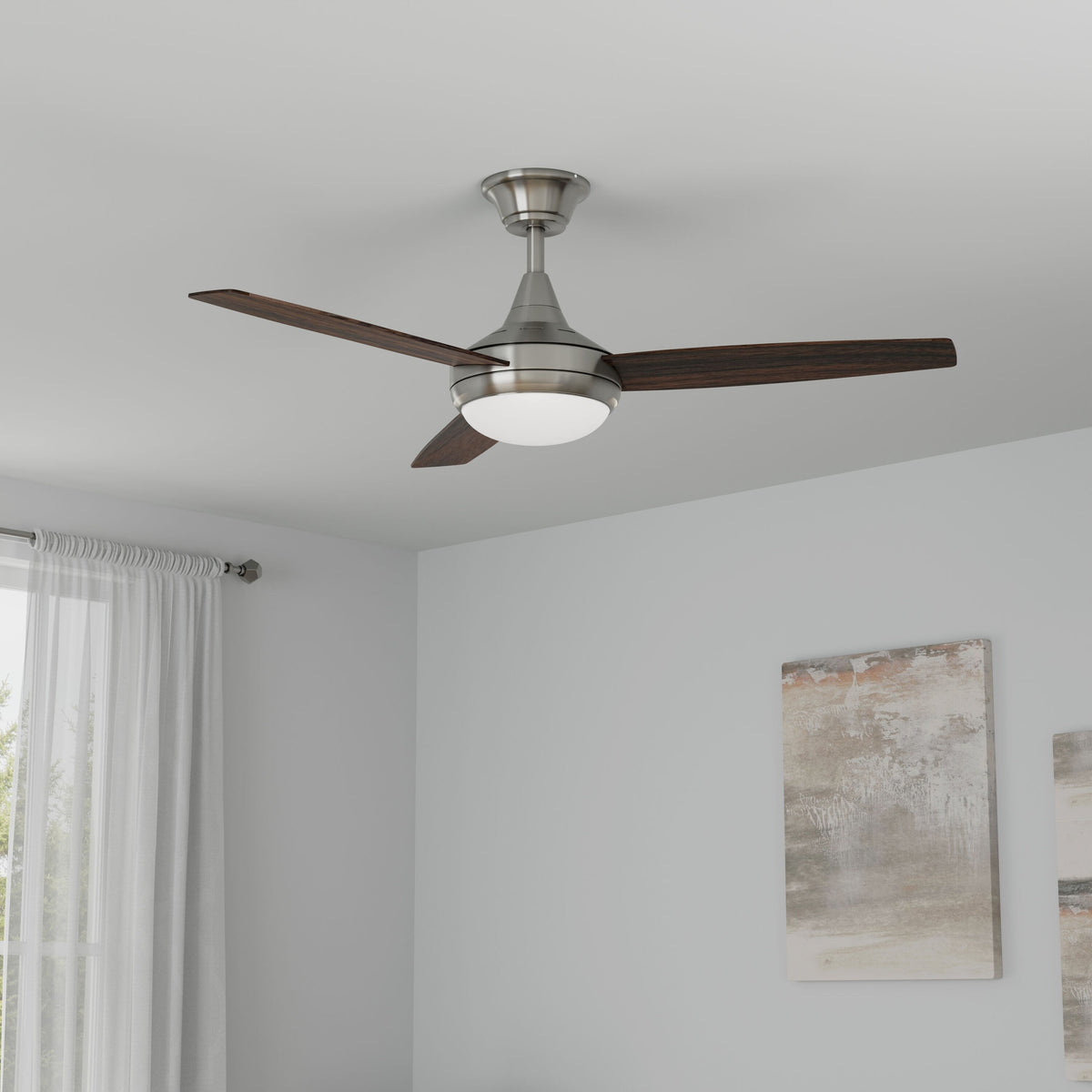 Harbor Breeze Beach Creek 52-in Brushed Nickel LED Indoor Ceiling Fan with Remote (3-Blade)
