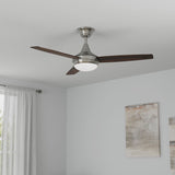 Harbor Breeze Beach Creek 52-in Brushed Nickel LED Indoor Ceiling Fan with Remote (3-Blade)