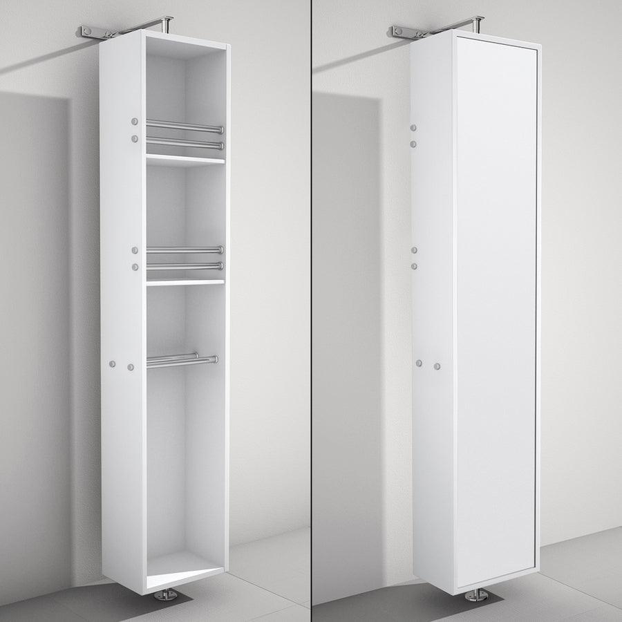 Wyndham Collection April 13.75-in W x 79.5-in H x 15.5-in D Espresso Oak Wall-mount Linen Cabinet