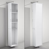 Wyndham Collection April 13.75-in W x 79.5-in H x 15.5-in D Espresso Oak Wall-mount Linen Cabinet