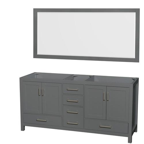 Wyndham Collection Sheffield 70.75-in Dark Gray Bathroom Vanity Cabinet (Mirror Included)