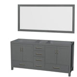 Wyndham Collection Sheffield 70.75-in Dark Gray Bathroom Vanity Cabinet (Mirror Included)