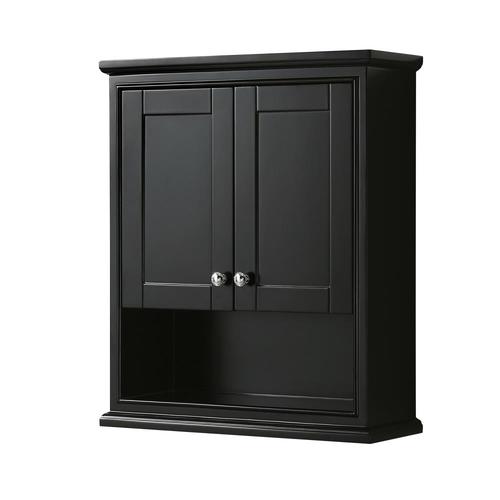 Wyndham Collection Deborah 25-in W x 30-in H x 9-in D Dark Espresso Bathroom Wall Cabinet