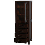 Wyndham Collection Sheffield 24-in W x 71.25-in H x 20-in D White Birch Freestanding Linen Cabinet