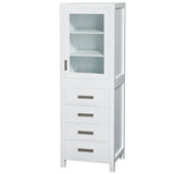 Wyndham Collection Sheffield 24-in W x 71.25-in H x 20-in D White Birch Freestanding Linen Cabinet