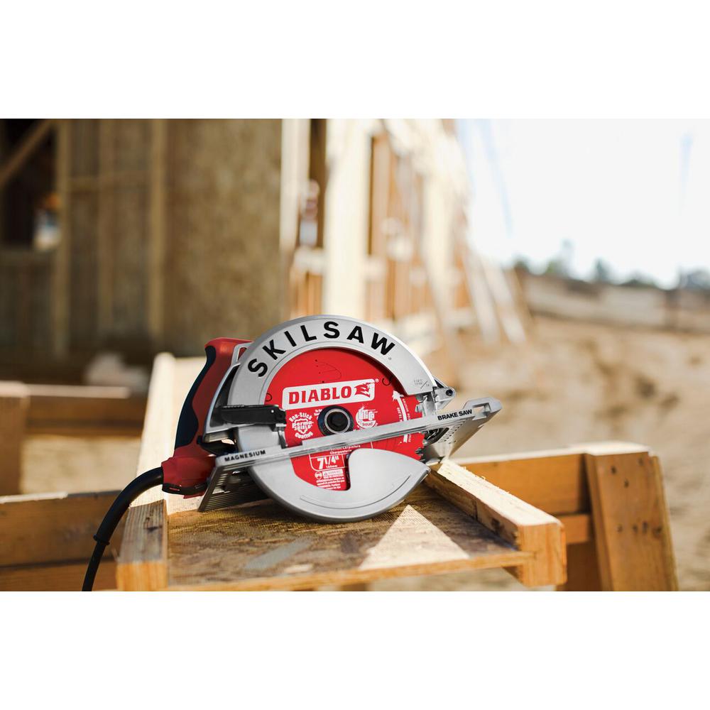 7-1/4 in. 15 Amp Corded Electric Magnesium Side Winder Circular Saw with Brake with 24-Tooth Diablo Carbide Blade - Super Arbor