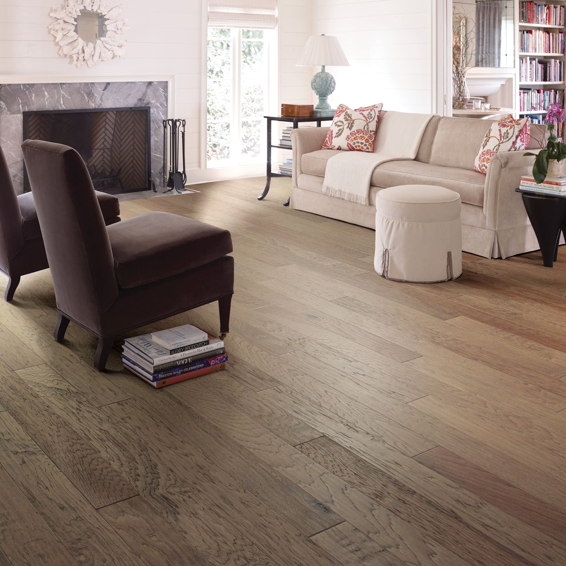 Shaw Hickory Rodgers hardwood flooring — installed room view
