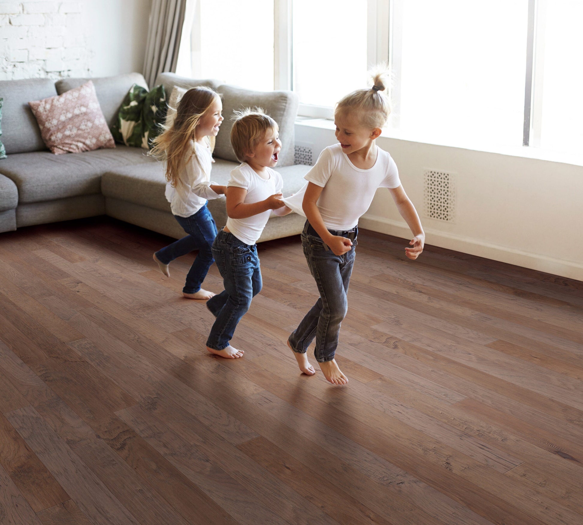 Shaw Hickory Wagoner hardwood flooring — installed room view